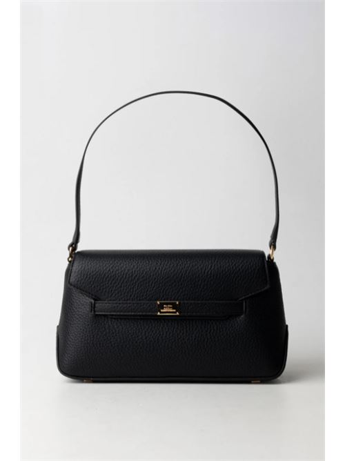 BORSA A SPALLA CON PLACCA LOGO ELISABETTA FRANCHI | BS01A51E2110 NERO